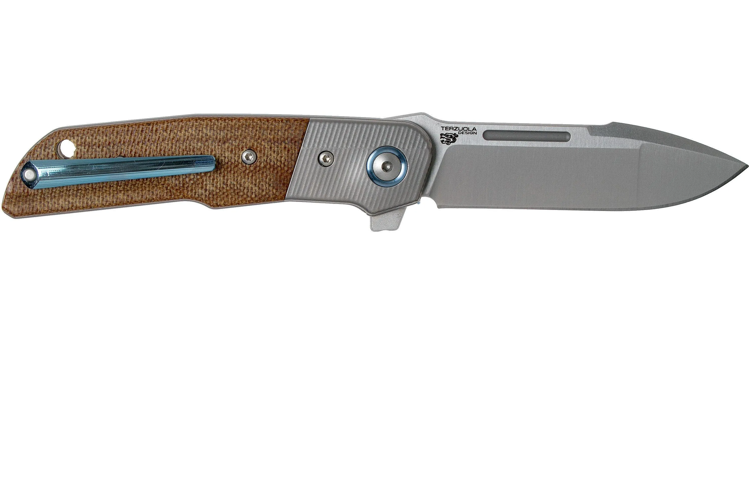MKM CLAP LS01NCT TITANIUM, NATURAL CANVAS MICARTA NAVAJA, BOB TERZUOLA DESIGN