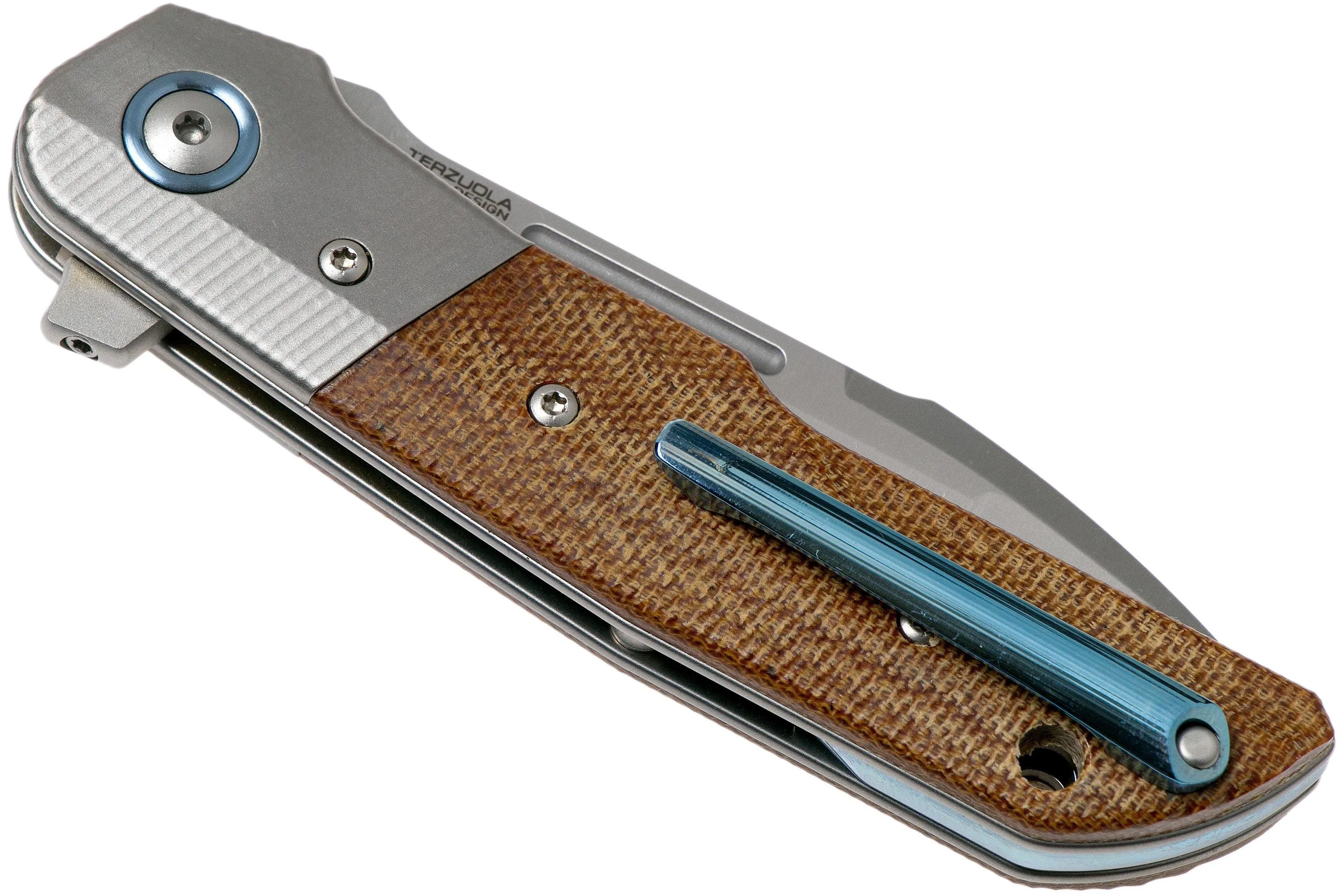 MKM CLAP LS01NCT TITANIUM, NATURAL CANVAS MICARTA NAVAJA, BOB TERZUOLA DESIGN