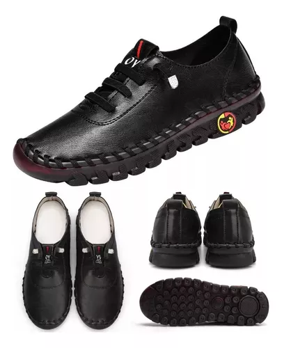 Mocasines Casuales Para Mujer Zapatos De Cuero Cómodos