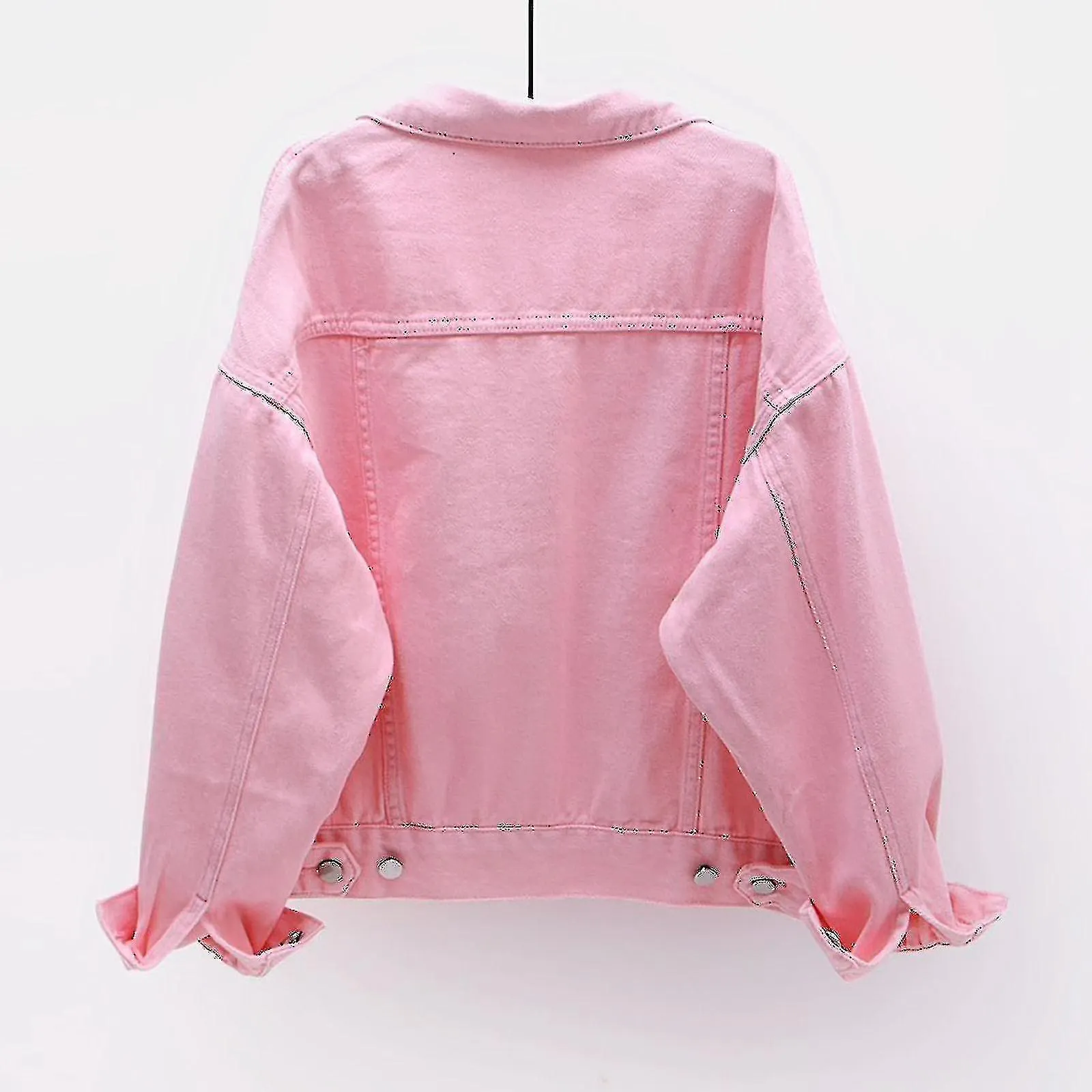 Mujeres Abrigos de Primavera y Otoño Cálido Sólido Manga Larga Chaqueta Vaquera Ropa Exterior