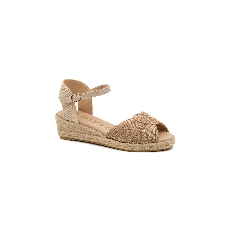 MY SOFT 103 BEIGE SANDALIAS CON CUñA DE YUTE Y PLANTILLA ACOLCHADA