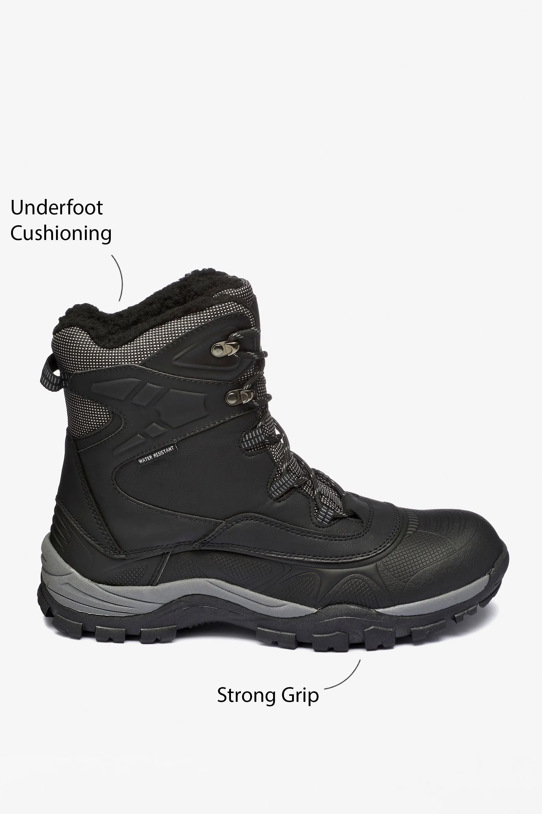 NEGRO  BOTAS ALTAS DE NIEVE IMPERMEABLES