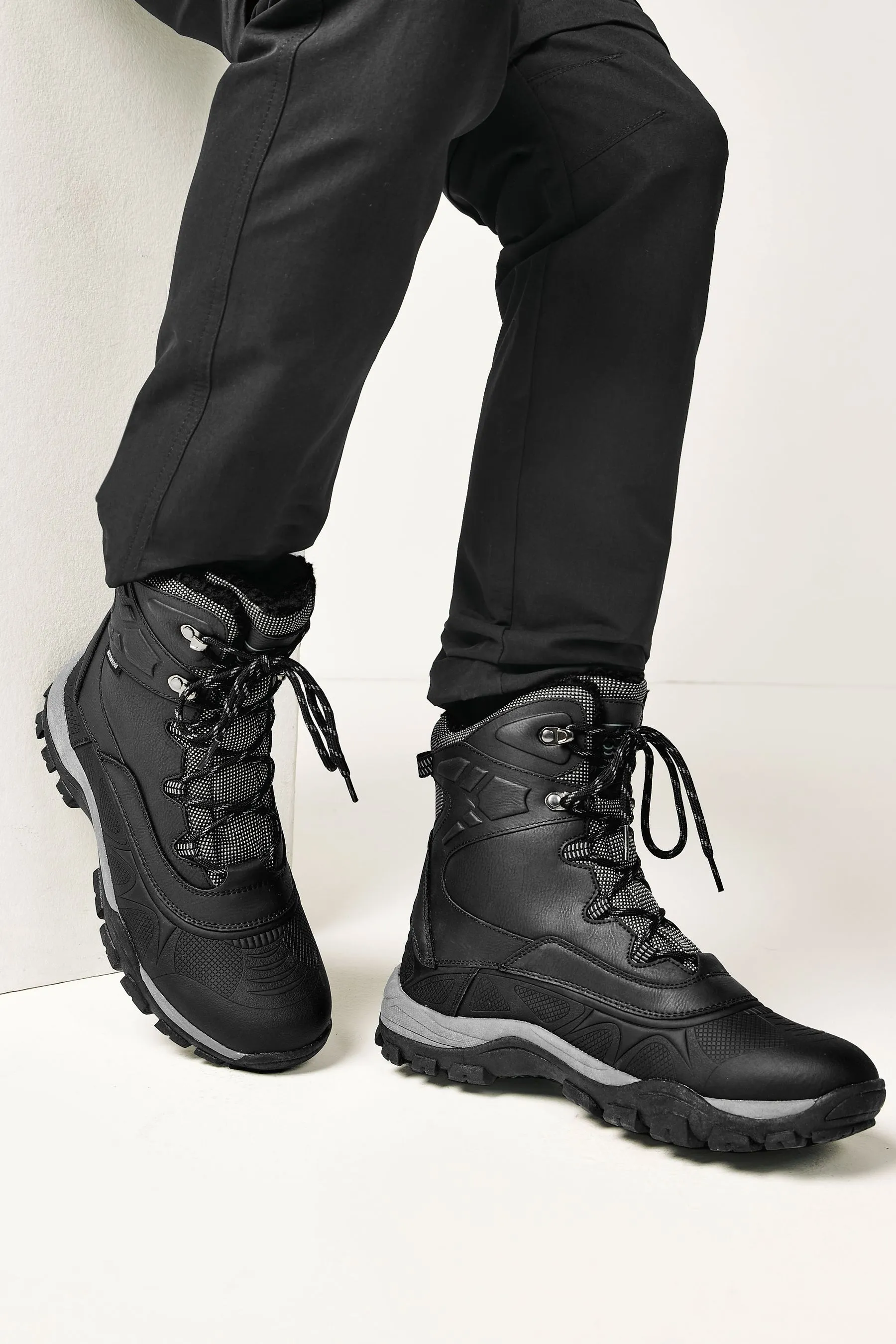 NEGRO  BOTAS ALTAS DE NIEVE IMPERMEABLES