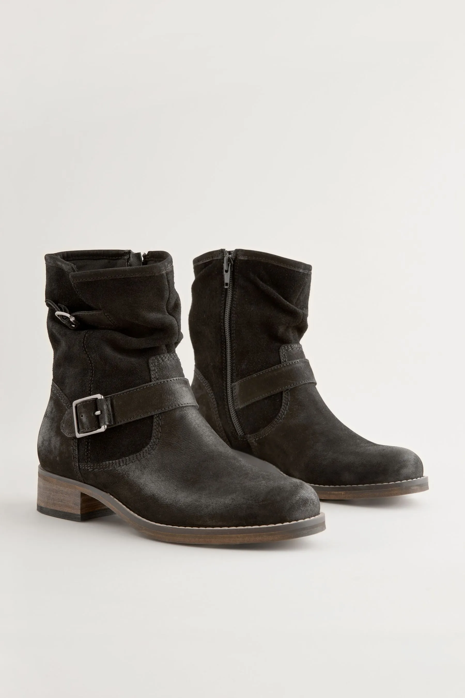 NEGRO  BOTINES DE CUERO FLEXIBLE DE FOREVER COMFORT®