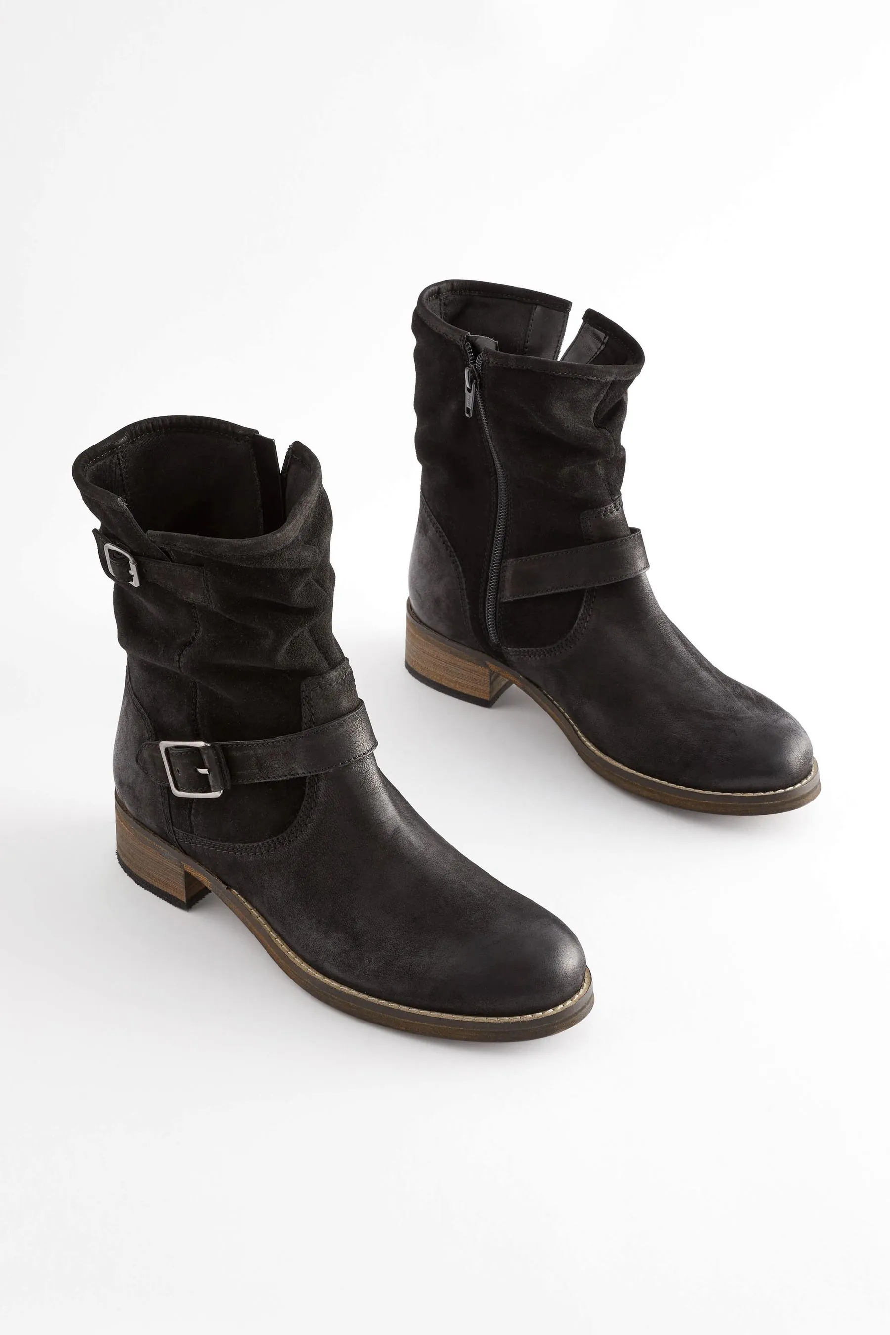 NEGRO  BOTINES DE CUERO FLEXIBLE DE FOREVER COMFORT®