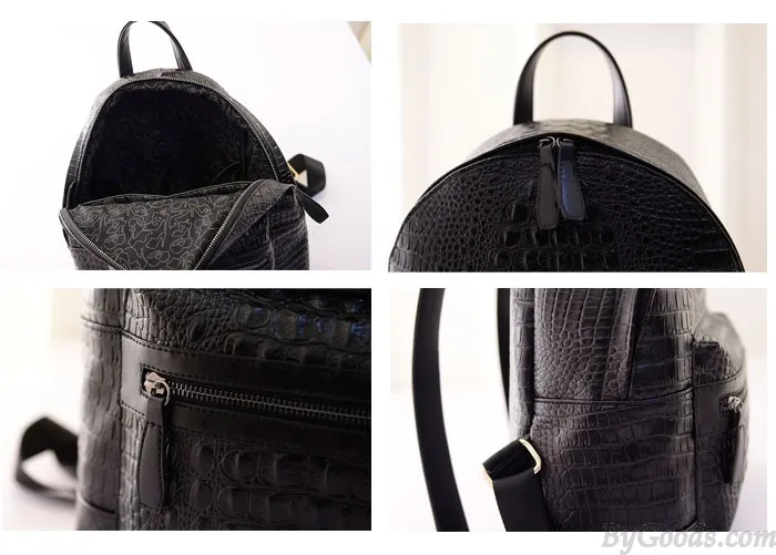 Nice Solid Color Simple Crocodile Printed Backpack