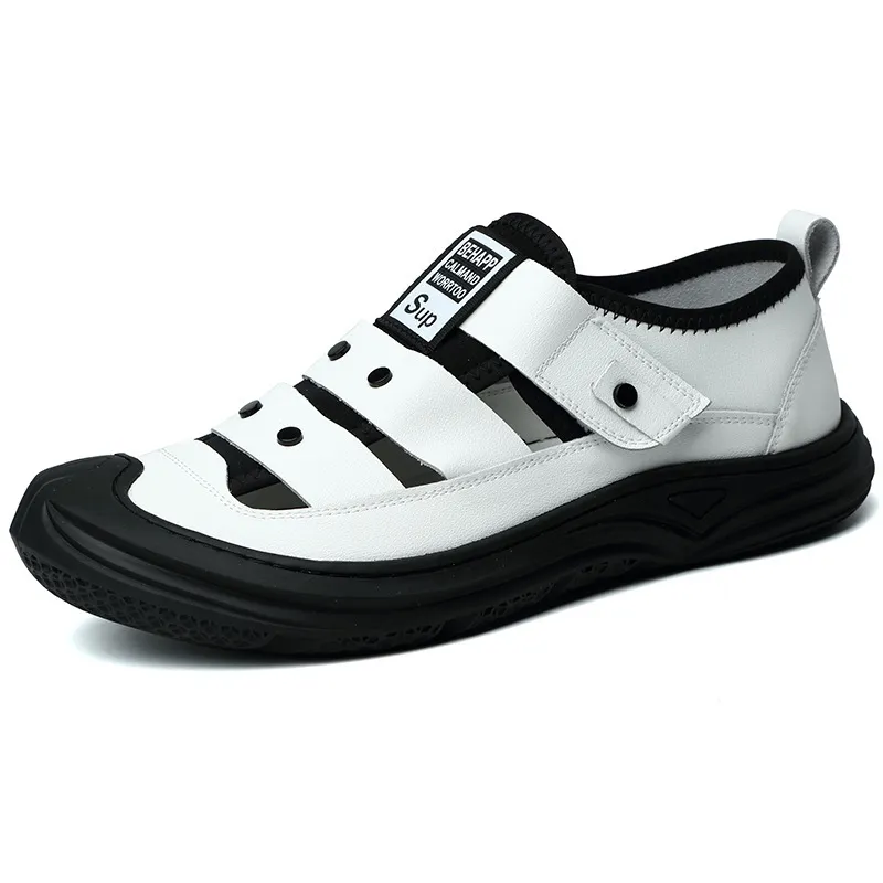 NOVEDAD DE VERANO 2024, sandalias de cuero transpirables huecas, zapatos de cuero informales de fondo suave de cuero suave, sand