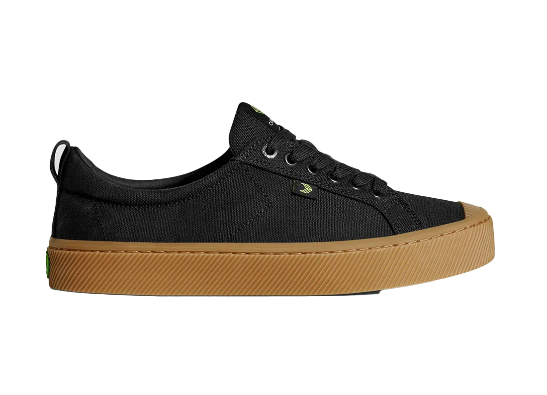 Oca Low Gum Black Canvas Sneaker