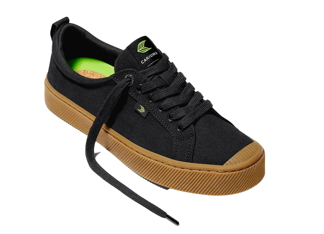 Oca Low Gum Black Canvas Sneaker