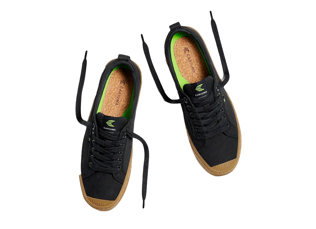 Oca Low Gum Black Canvas Sneaker