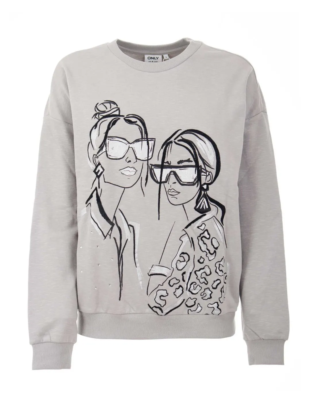 ONLY  SUDADERA GRIS ONLSILLE 15333241 MUJER