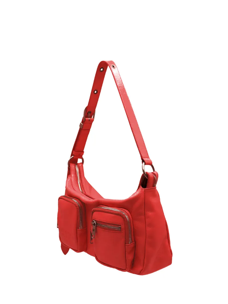 Outpocket Hobo apple red glossy plain