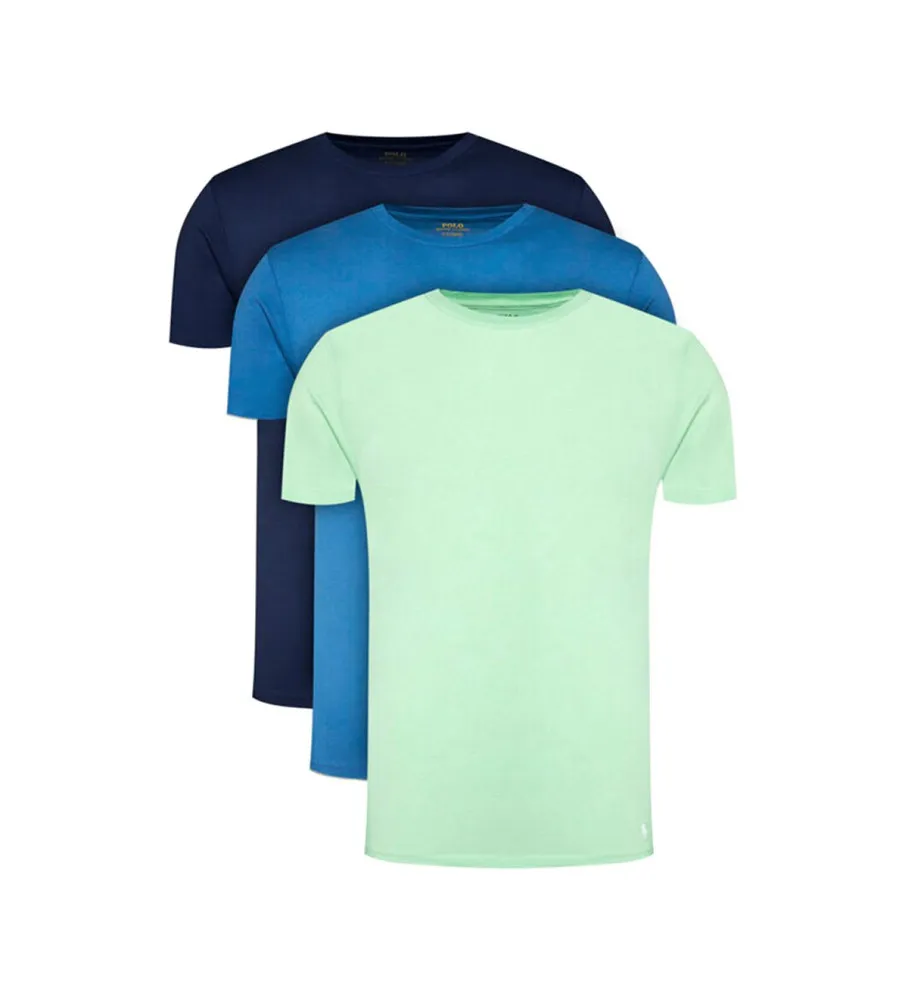 Pack de tres camisetas interiores verde, azul, marino
