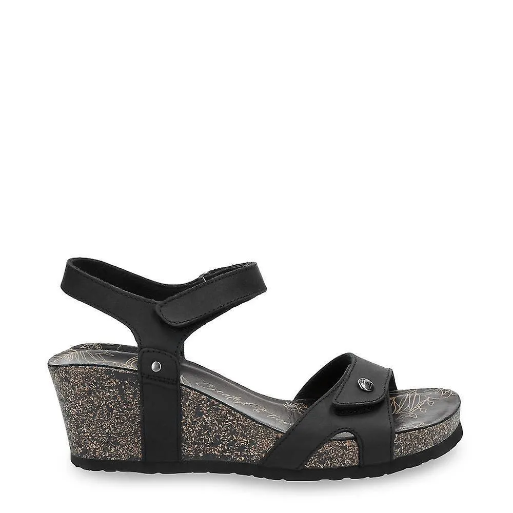 Panama Jack Julia B1 Sandalias de cuña Cuero negro Verano Caminando Casual
