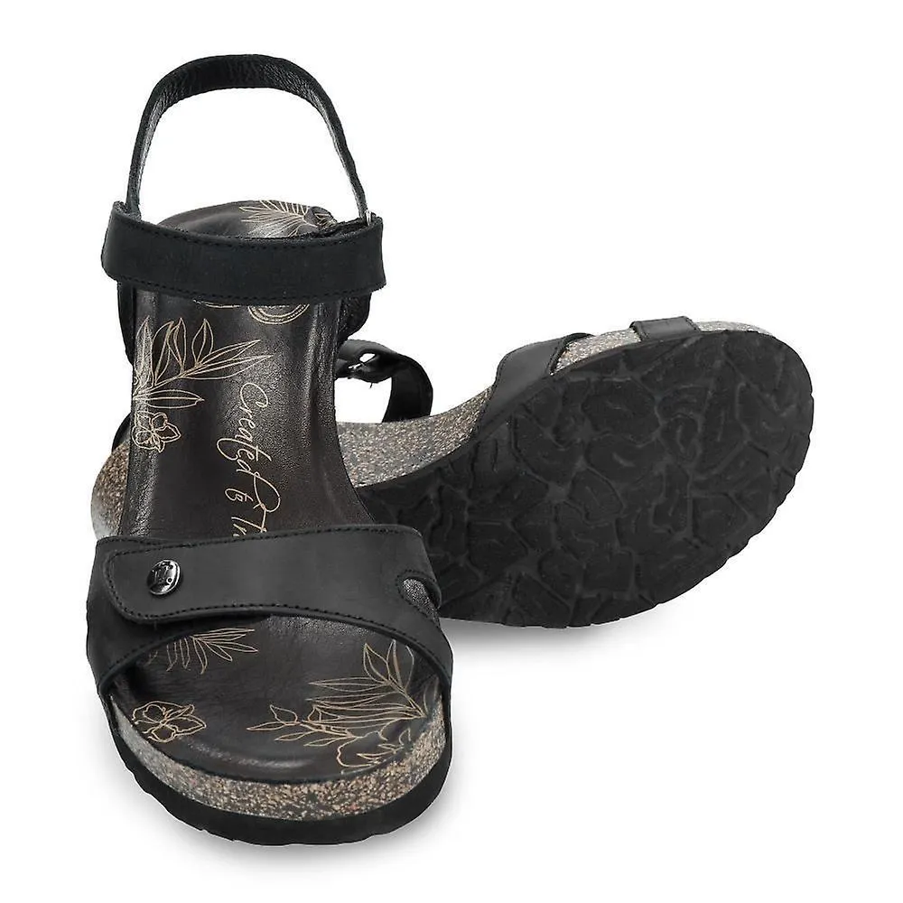 Panama Jack Julia B1 Sandalias de cuña Cuero negro Verano Caminando Casual