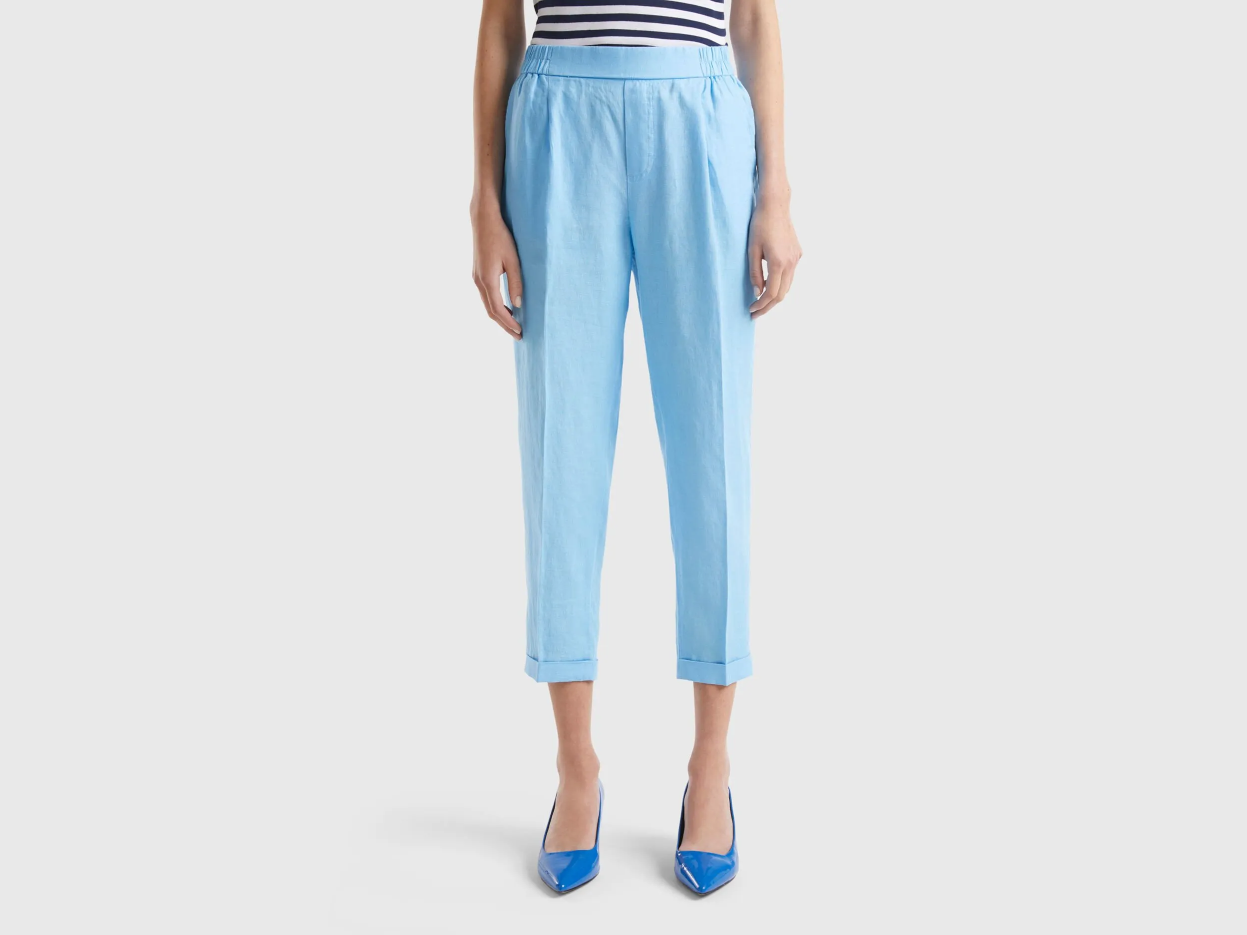 Pantalón de puro lino con elástico