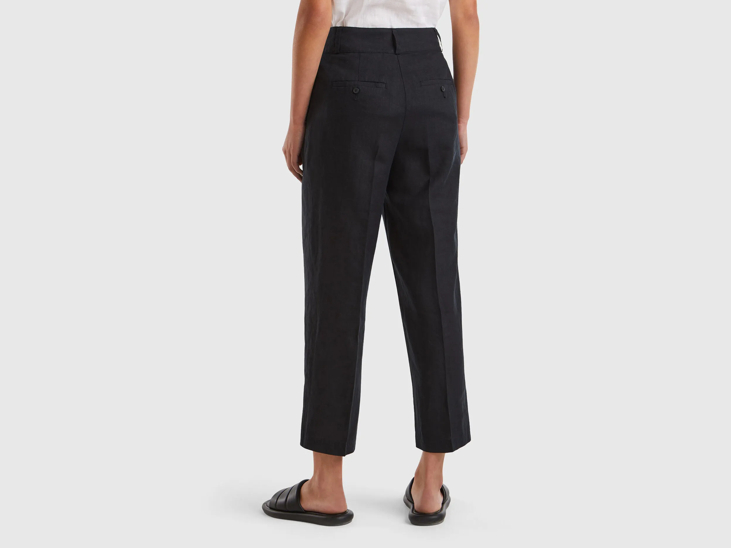 Pantalón recto de puro lino