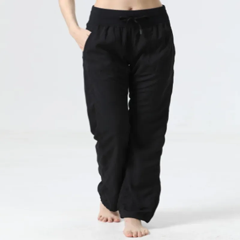 Pantalones de baile High Gym Yoga Ejercicio para mujeres relajadas Pantalones sueltos Ejercicio para mujeres Medias Pantalones d
