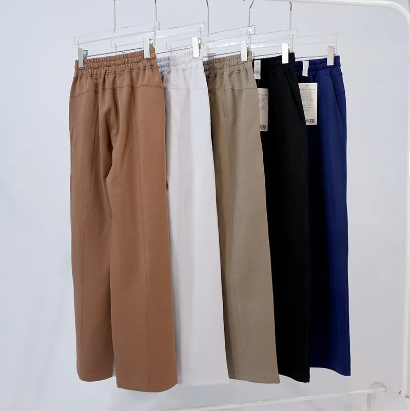 Pantalones de chándal informales para Yoga para mujer, pantalones de pierna ancha recta, sensación de adelgazamiento de piernas,
