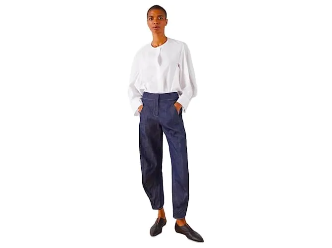 Pantalones de denim Takeo de Zero+ Maria Cornejo Azul 