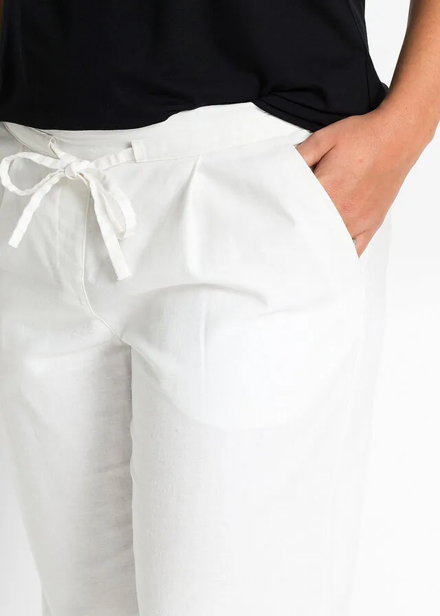 Pantalón de lino Blanco