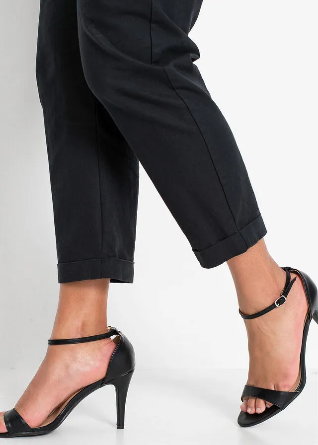 Pantalón de lino Negro