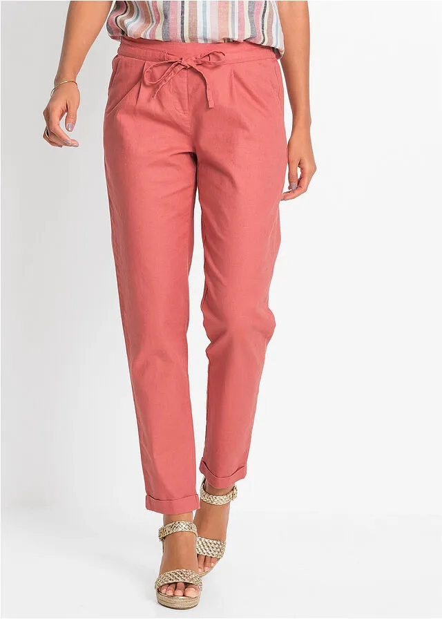Pantalón de lino Ruibarbo