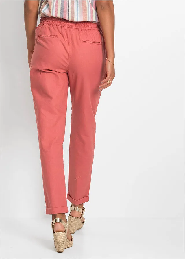 Pantalón de lino Ruibarbo
