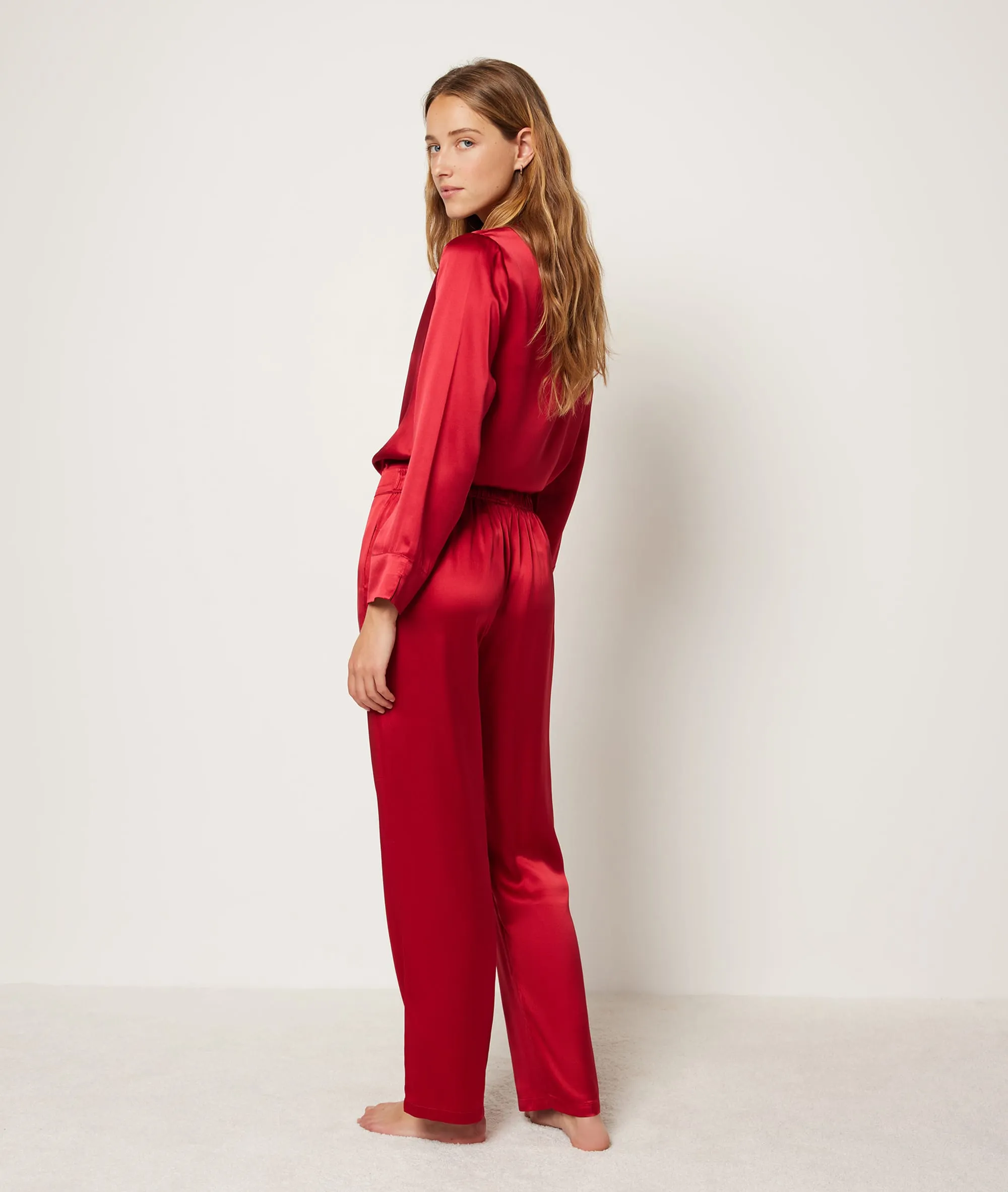 PANTALóN PIJAMA DE SEDA PEARLY CARDINAL  ETAM