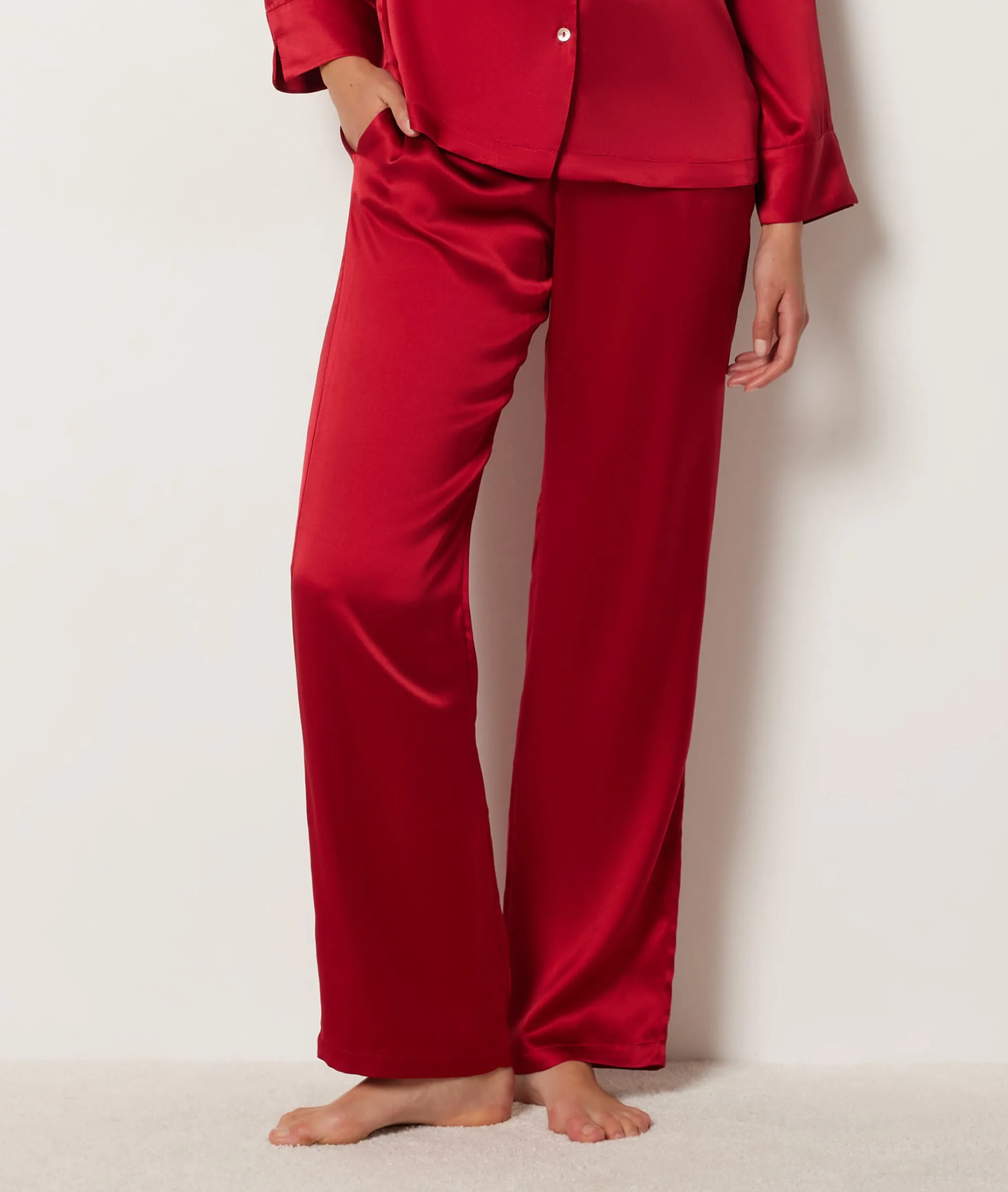 PANTALóN PIJAMA DE SEDA PEARLY CARDINAL  ETAM