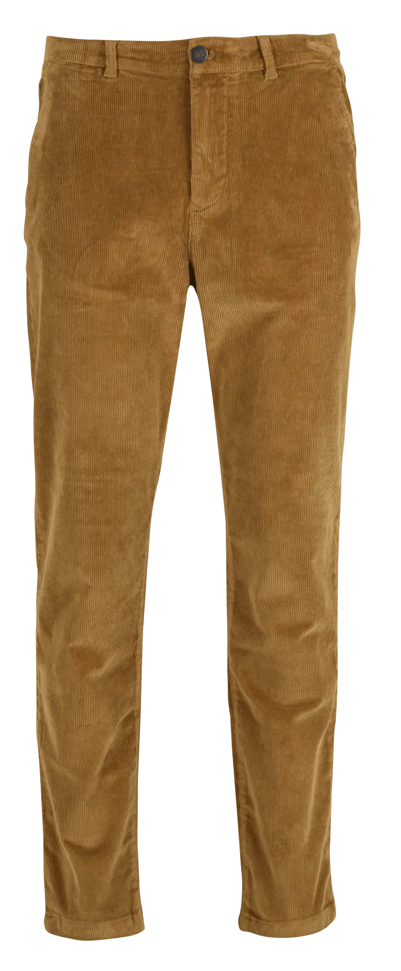 Pantalón slim de pana y mezcla de algodón en marron
