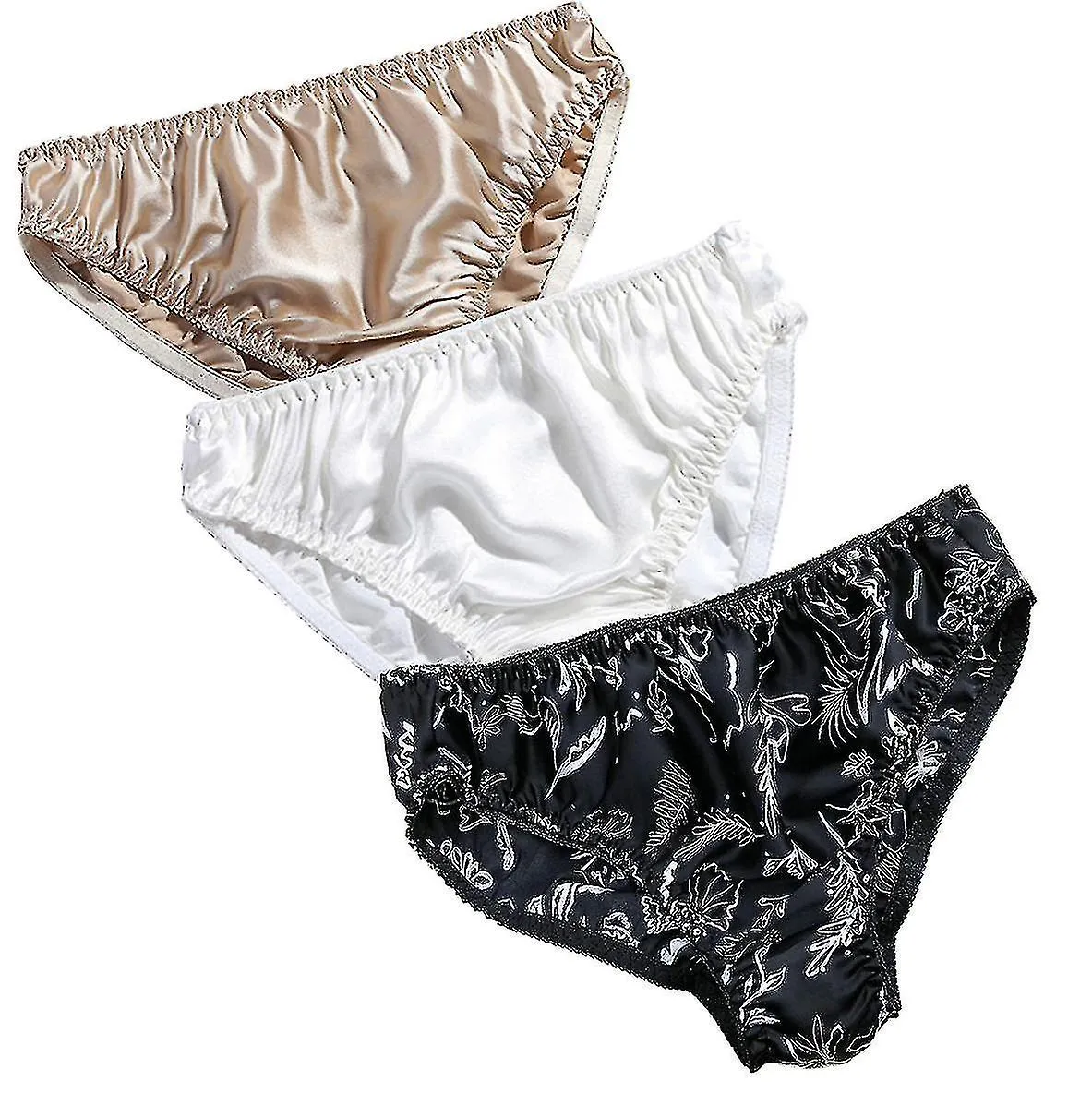 Pantasa de seda de mujer Sexy Bikini Satin Beachwear Swim Shorts 3 Pack