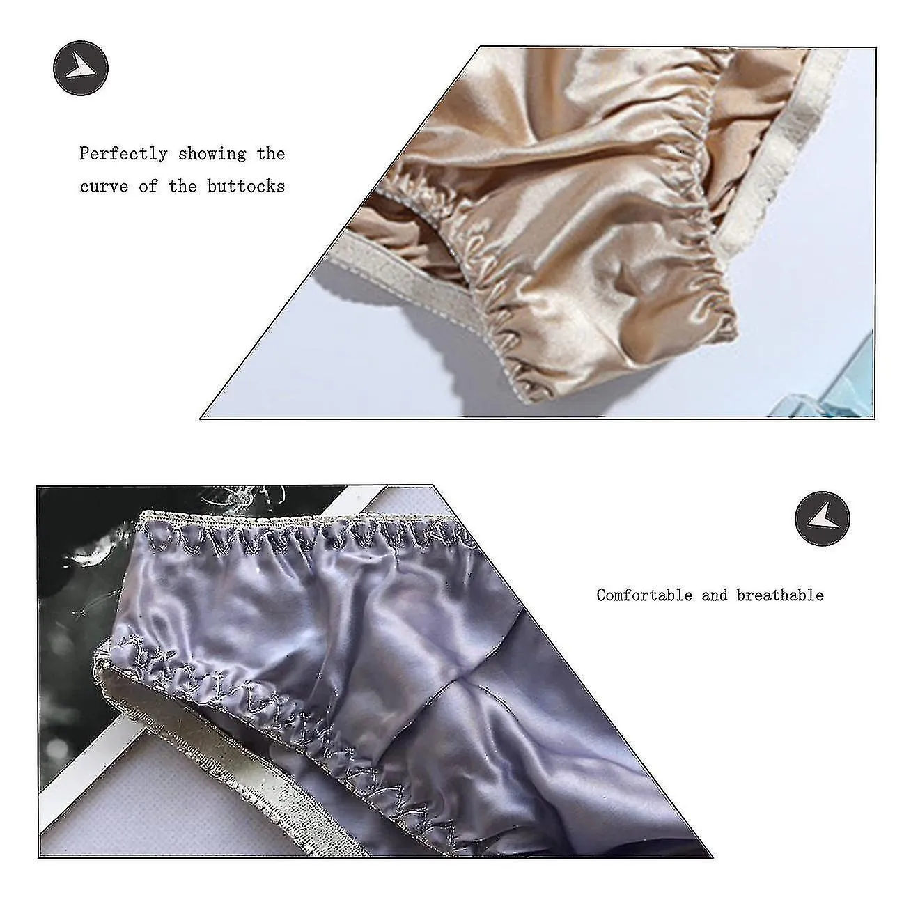 Pantasa de seda de mujer Sexy Bikini Satin Beachwear Swim Shorts 3 Pack