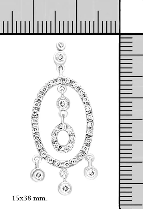 Pendientes largos oro con diamantes 157_C01744