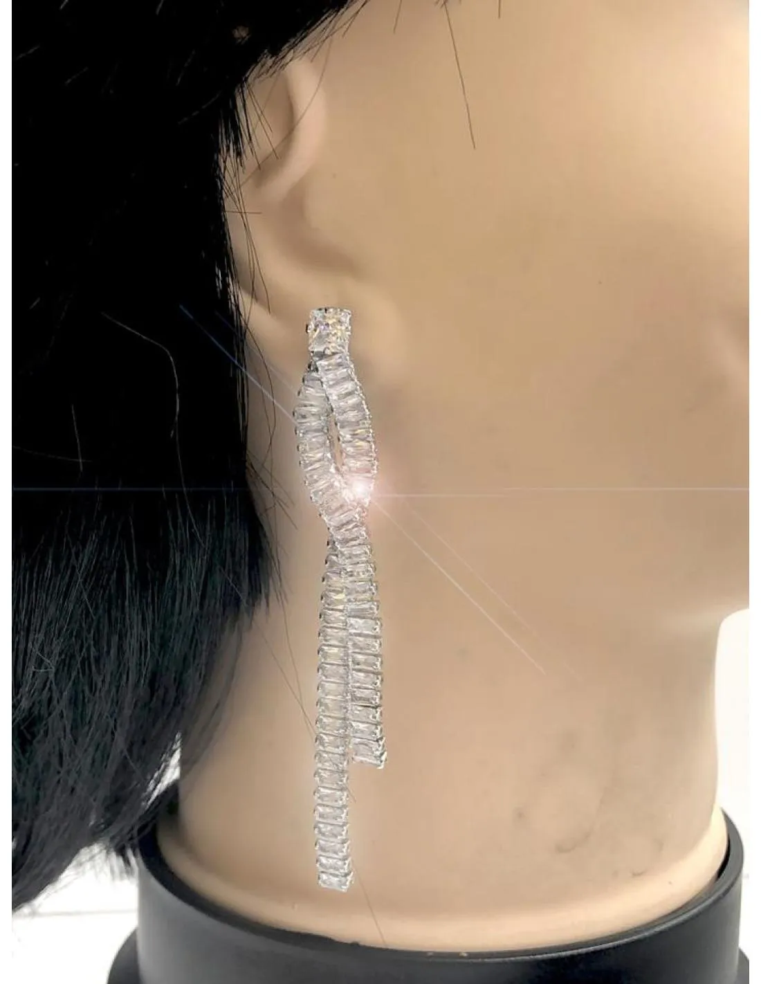 PENDIENTES LARGOS PLATEADOS MUJER MUY ELEGANTES ESPECIAL BODAS