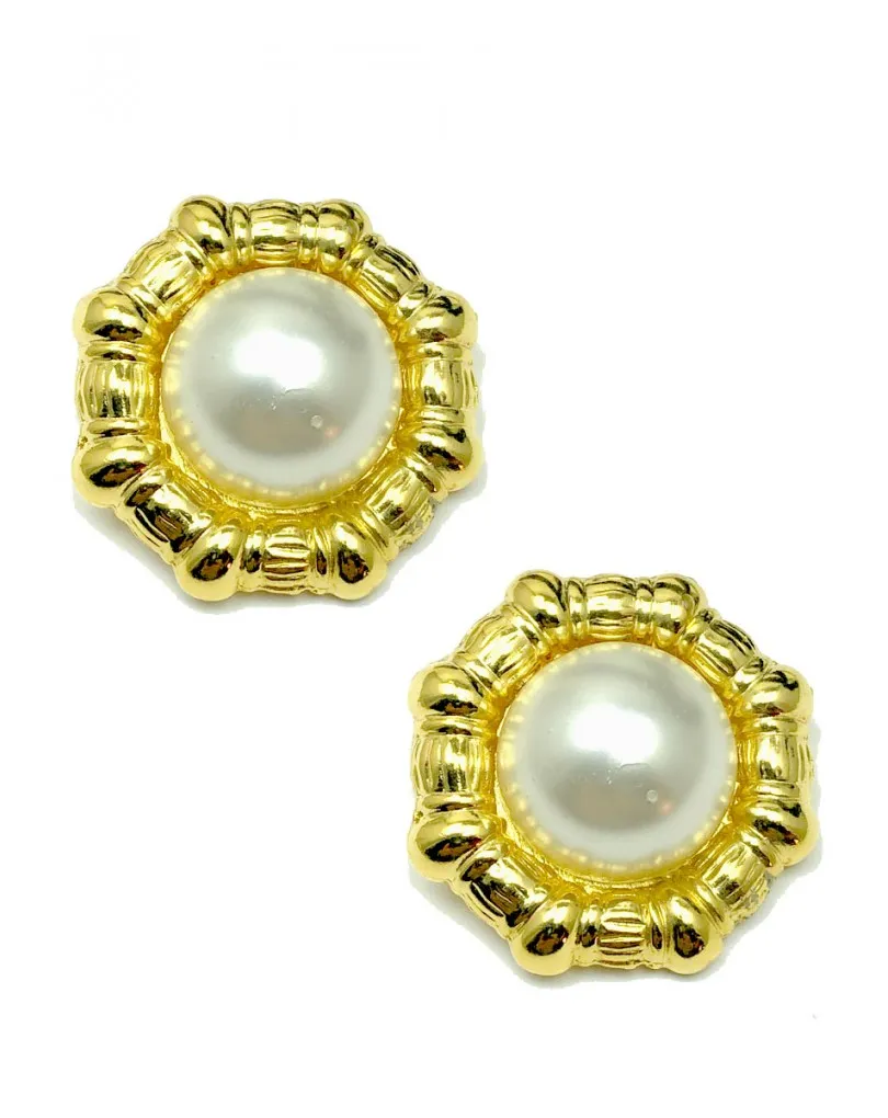 PENDIENTES MUJER DE CLIP ROSOTENES GRANDES DE PERLAS