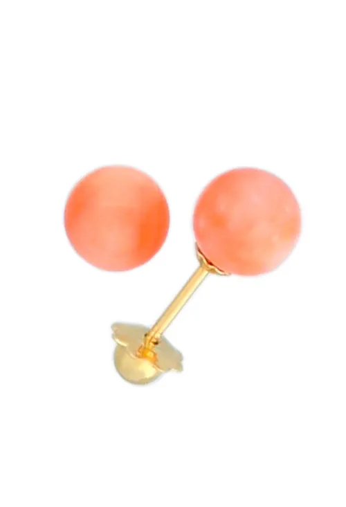 PENDIENTES ORO AMARILLO Y CORALES 6 MM 234_2444C