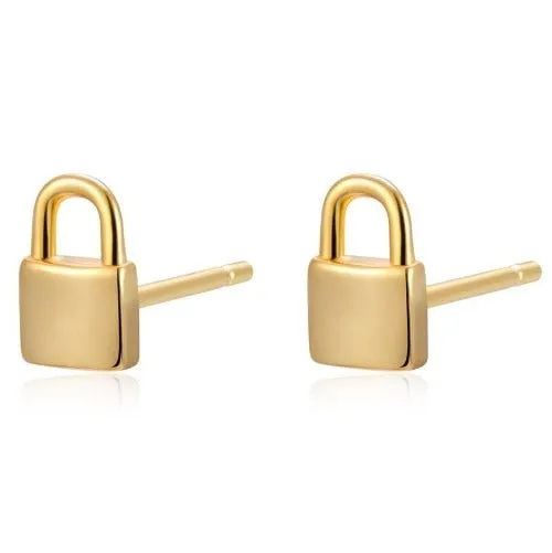 Pendientes plata mini candado
