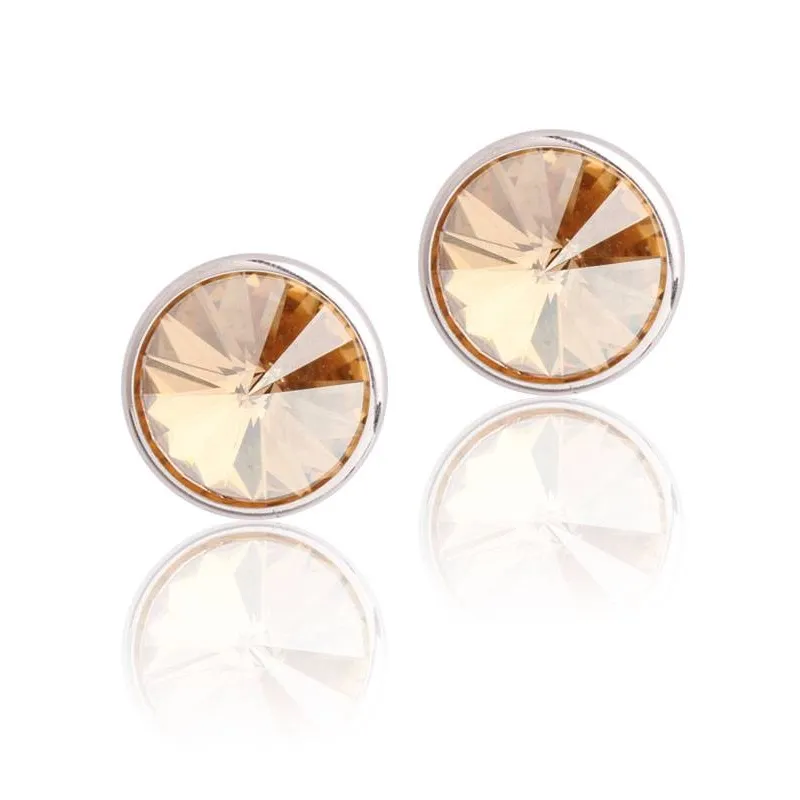 Pendientes "Chromatic" grandes Beige Plata de ley