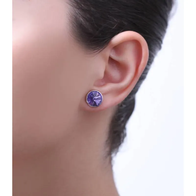 Pendientes "Chromatic" grandes Morado Plata de ley