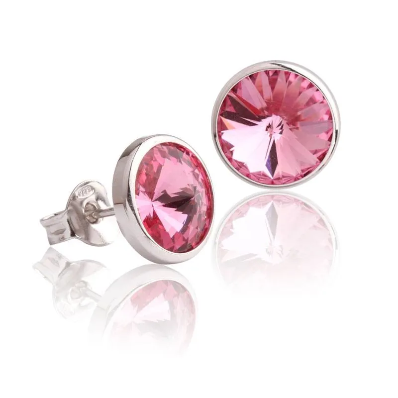 Pendientes "Chromatic" grandes Rosa Plata de ley