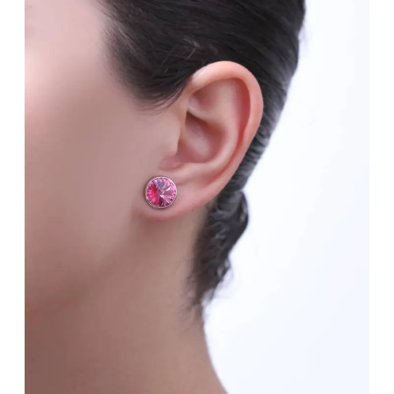 Pendientes "Chromatic" grandes Rosa Plata de ley