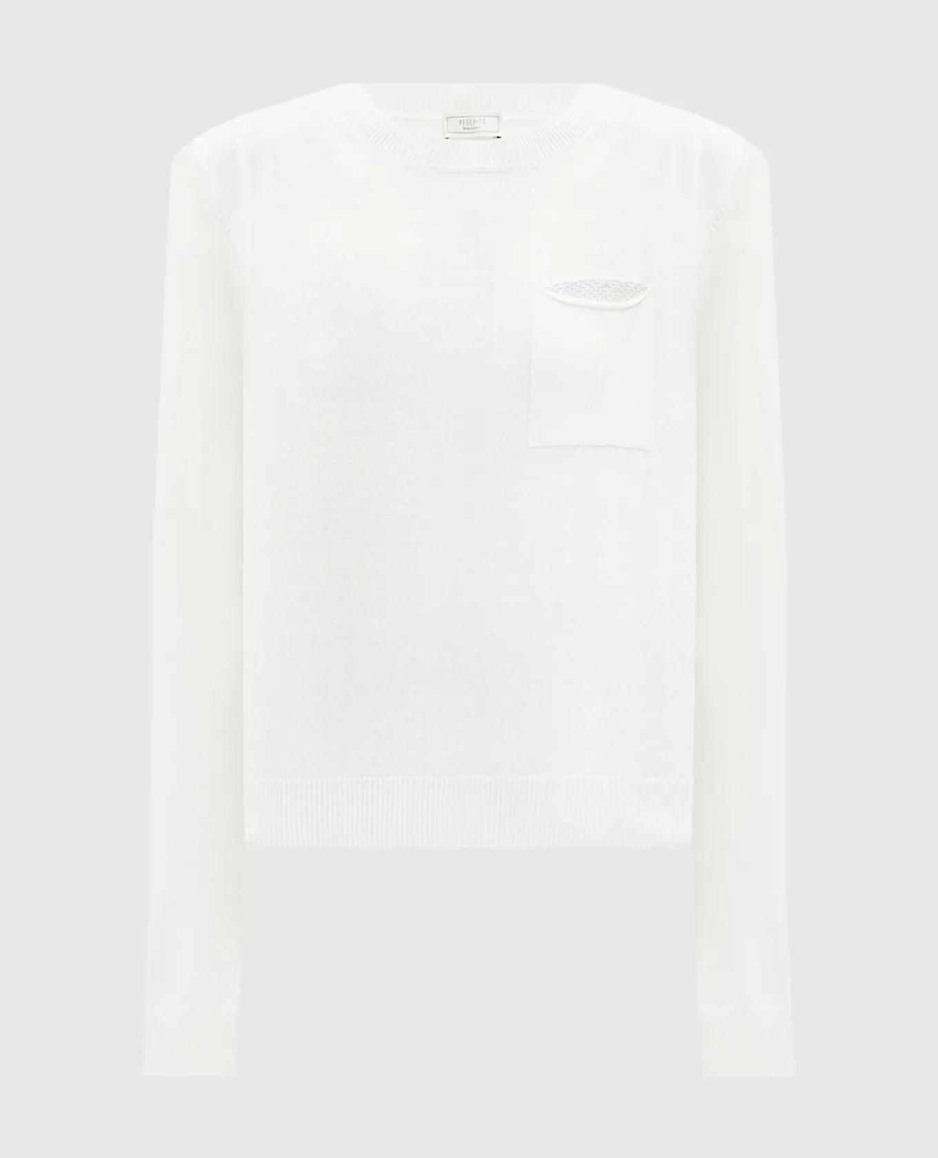 Peserico White wool, silk and cashmere sweater with monil chain