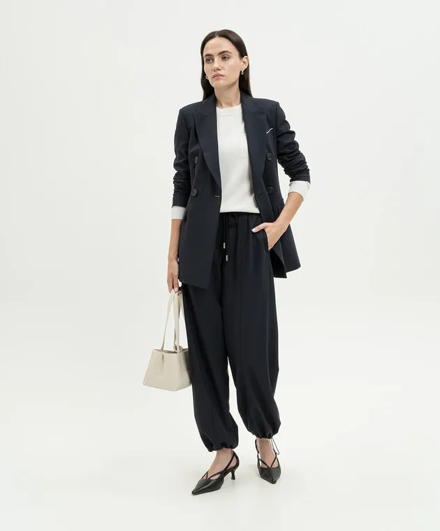 Peserico White wool, silk and cashmere sweater with monil chain