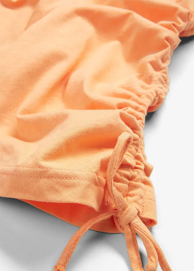 Polo con contenido de seda Naranja suave