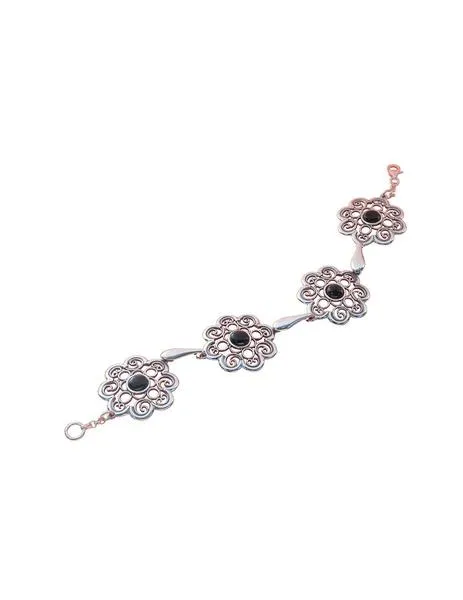 pulsera fink cuatro flower azabache