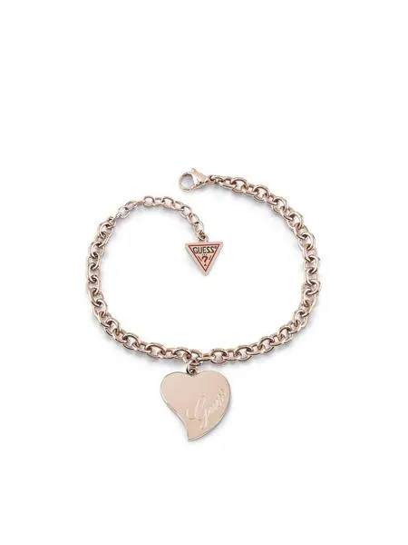 pulsera guess love corazón oro rose