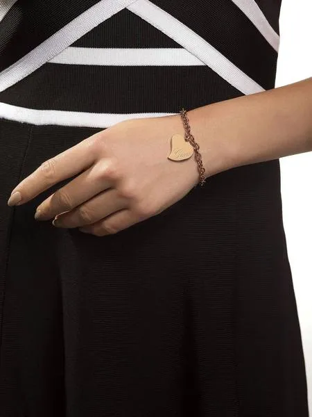 pulsera guess love corazón oro rose