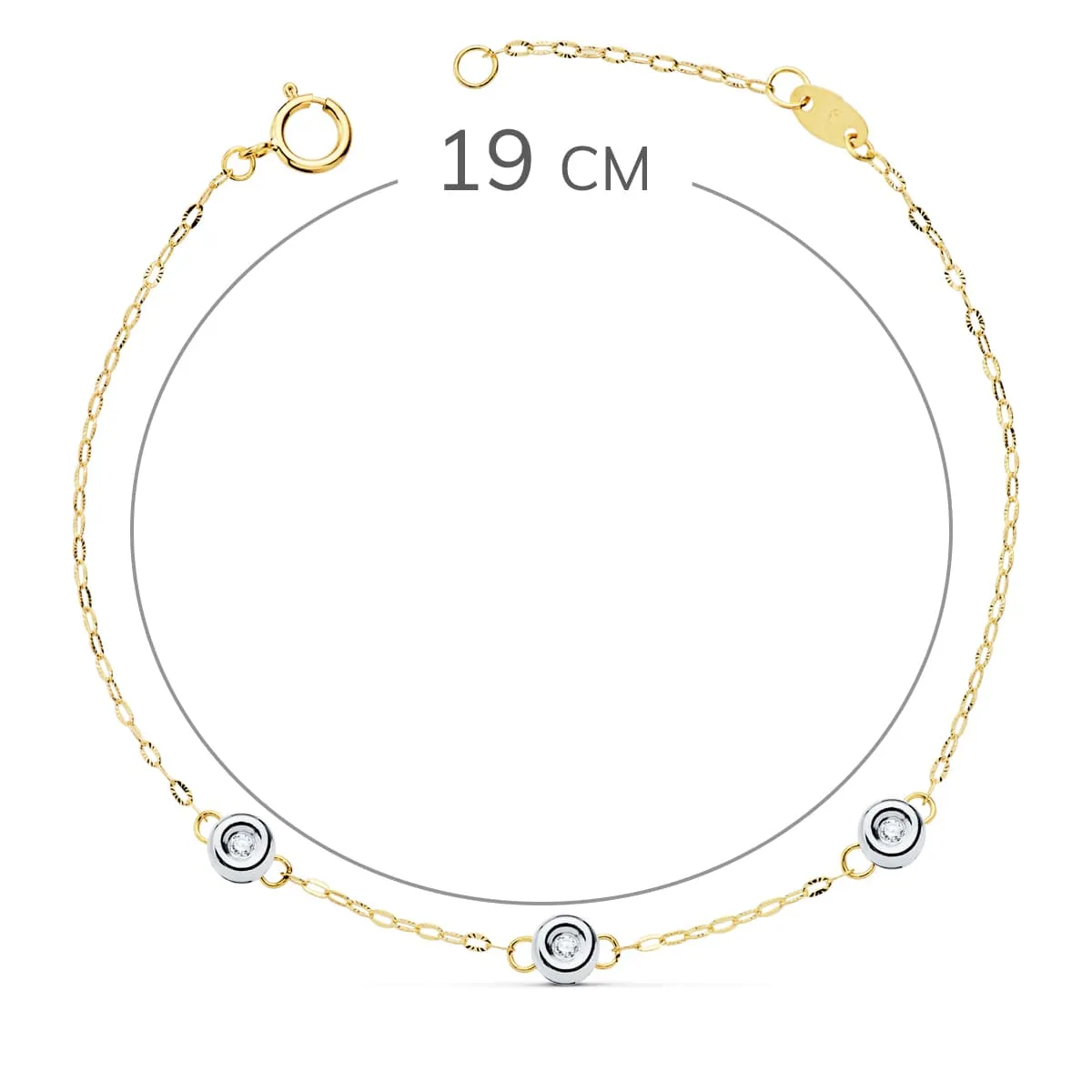 Pulsera Oro Bicolor  Diamantes 0,045 Qts