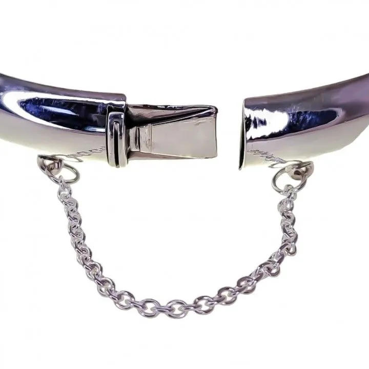 Pulsera Plata Media Caña Dibujo 7 mm.